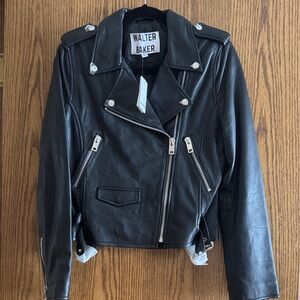 Walter Baker Black Leather Moto Jacket
